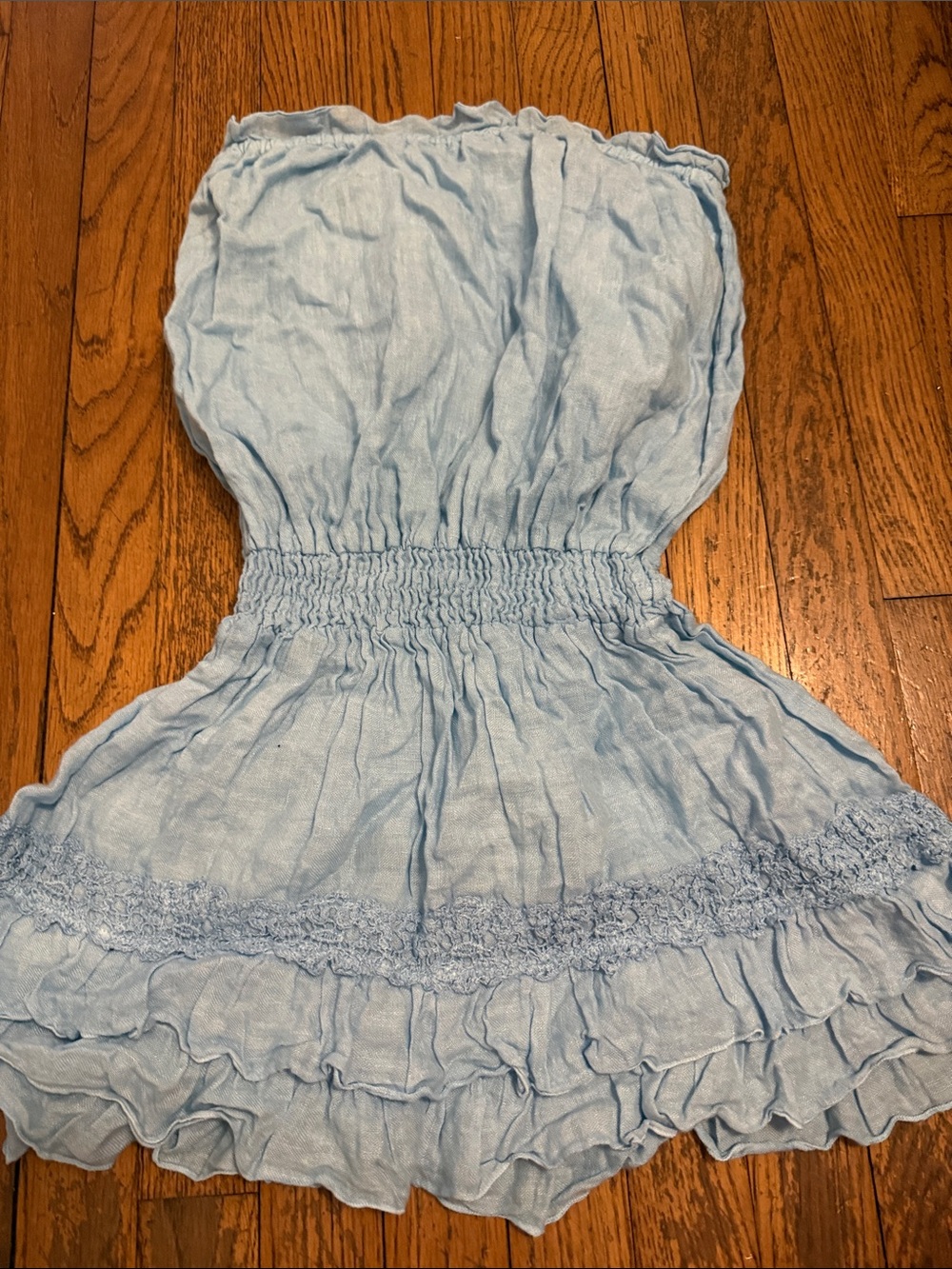 Light Blue Ruffled Summer Dress